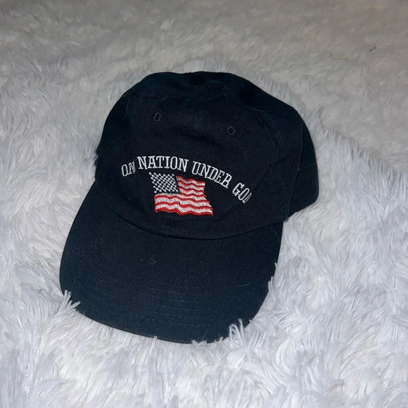 One Nation Under God American Flag 4th of July Patriotic Dad Hat Allegiance - Picture 1 of 3